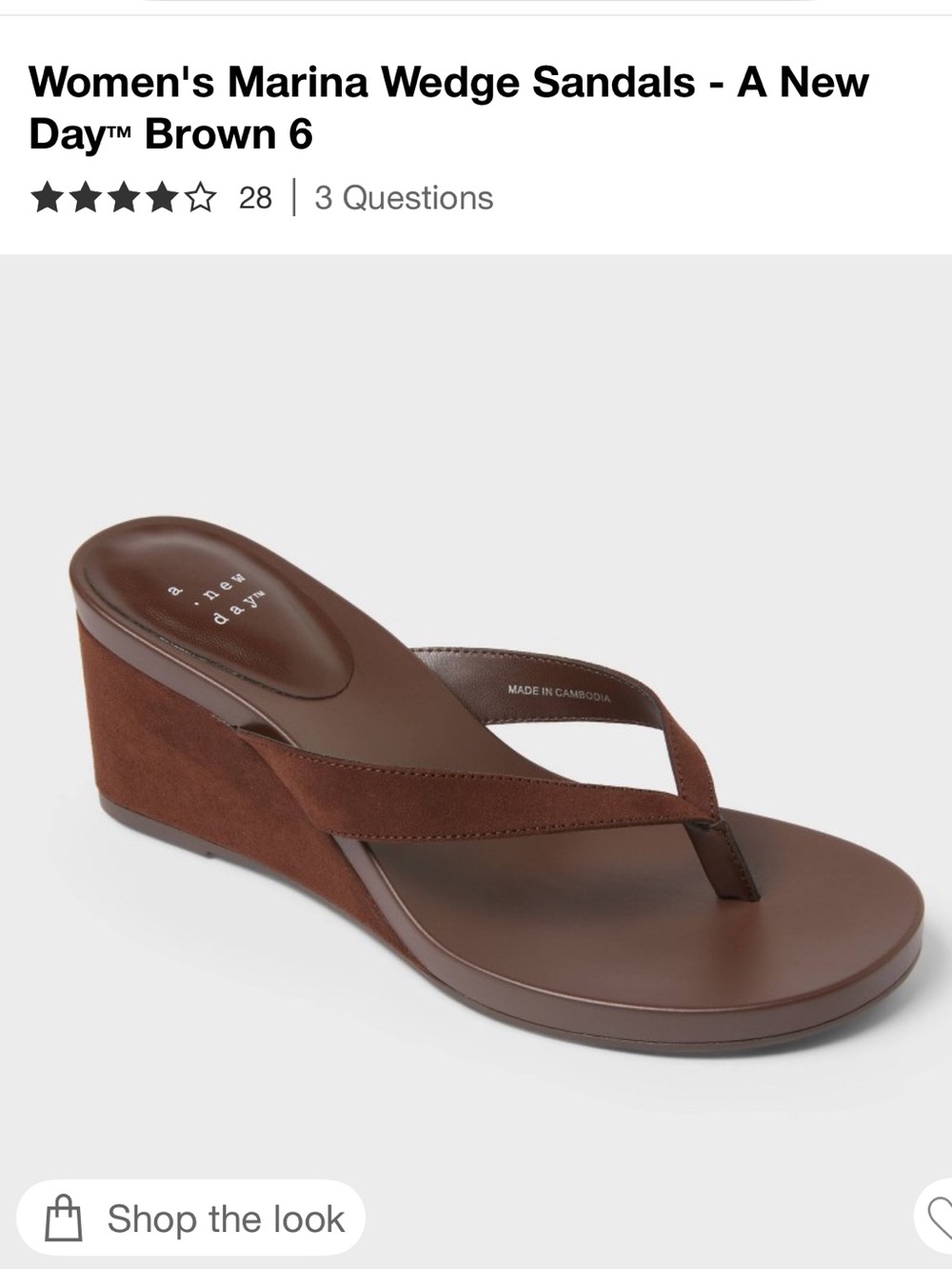Target a new day Marina Chocolate Thong Wedge Sandals